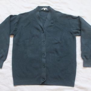 Uniqlo Women Medium Blue Cotton/Cashmere Cardigan
